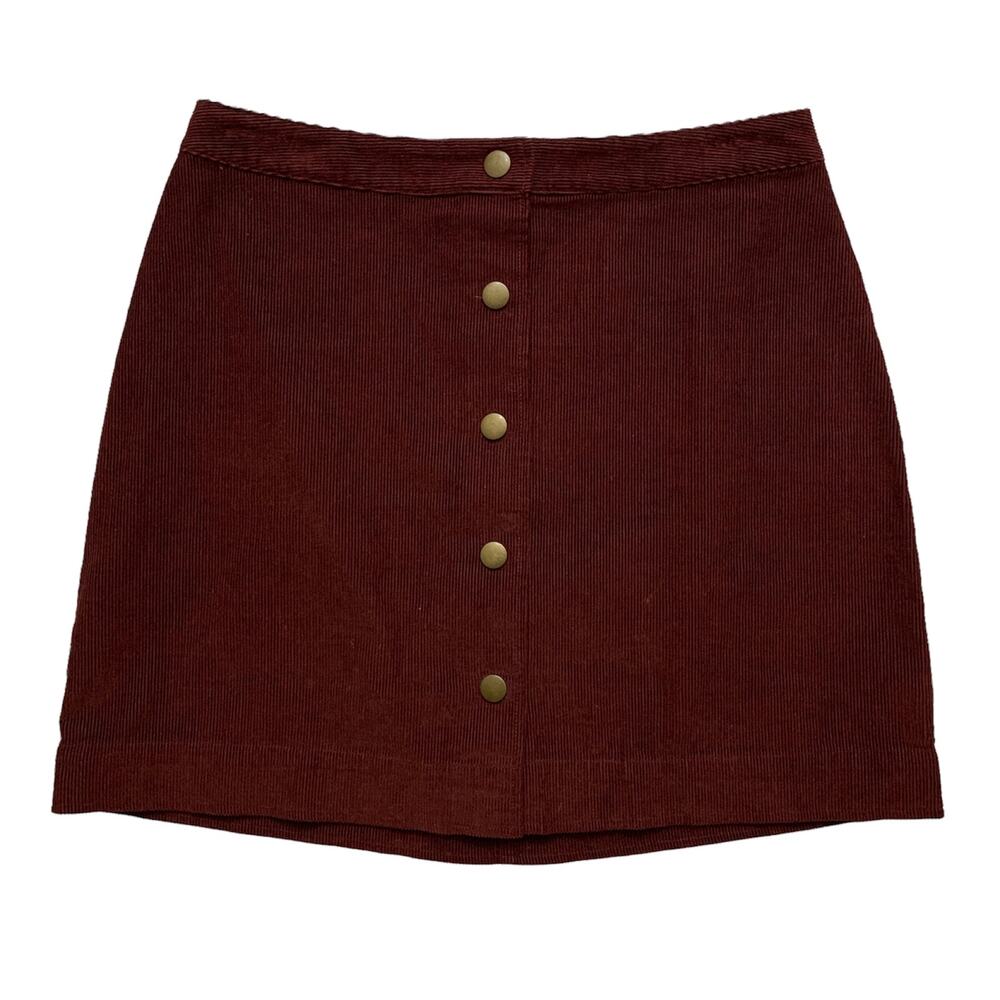OLD NAVY Burgundy Button Down Corduroy Mini Skirt Size 8